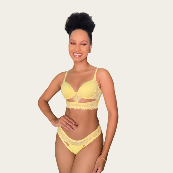 Conjunto em microfibra e renda - 32131395 - Image 2