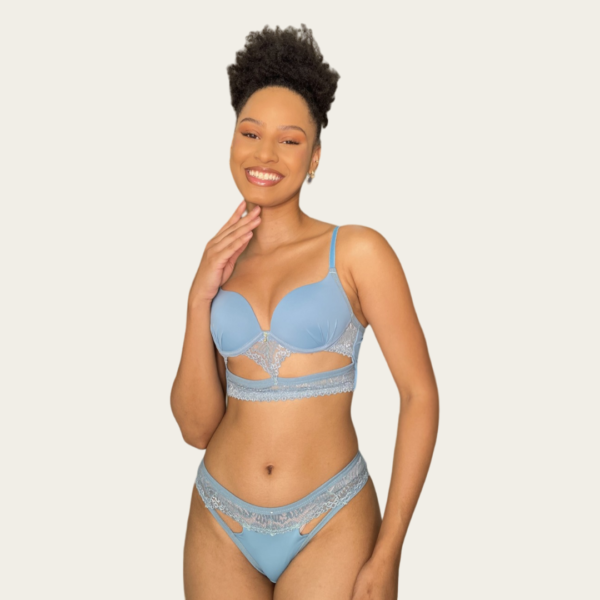 Conjunto em microfibra e renda - 32131395