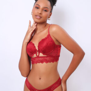 Conjunto em microfibra e renda - 32131345