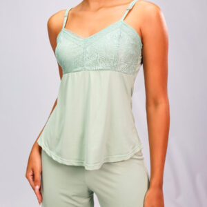 Pijama com detalhes em renda - 49101402